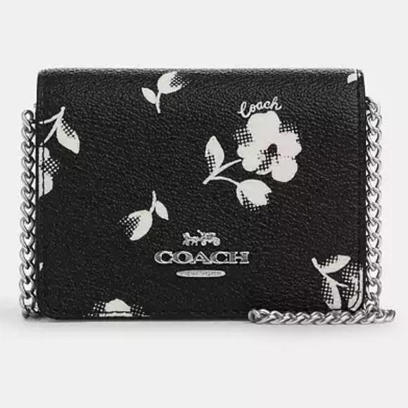 NWT Coach CP344 mini wallet on a chain w/ floral print π€π€π©Ά - Picture 7 of 10